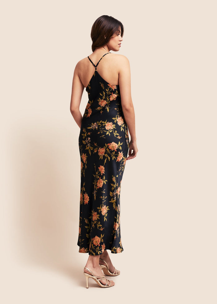 Madison Flora Silk Maxi Slip Dress - MAIMIE LONDON