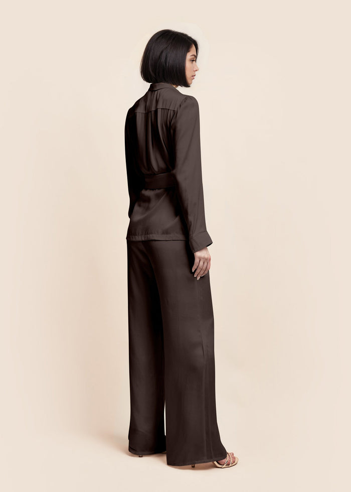 Roxy Eva Ebony Silk Trouser Suit - MAIMIE LONDON