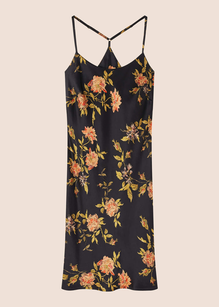 Bella Flora Silk Mini Slip Dress - MAIMIE LONDON