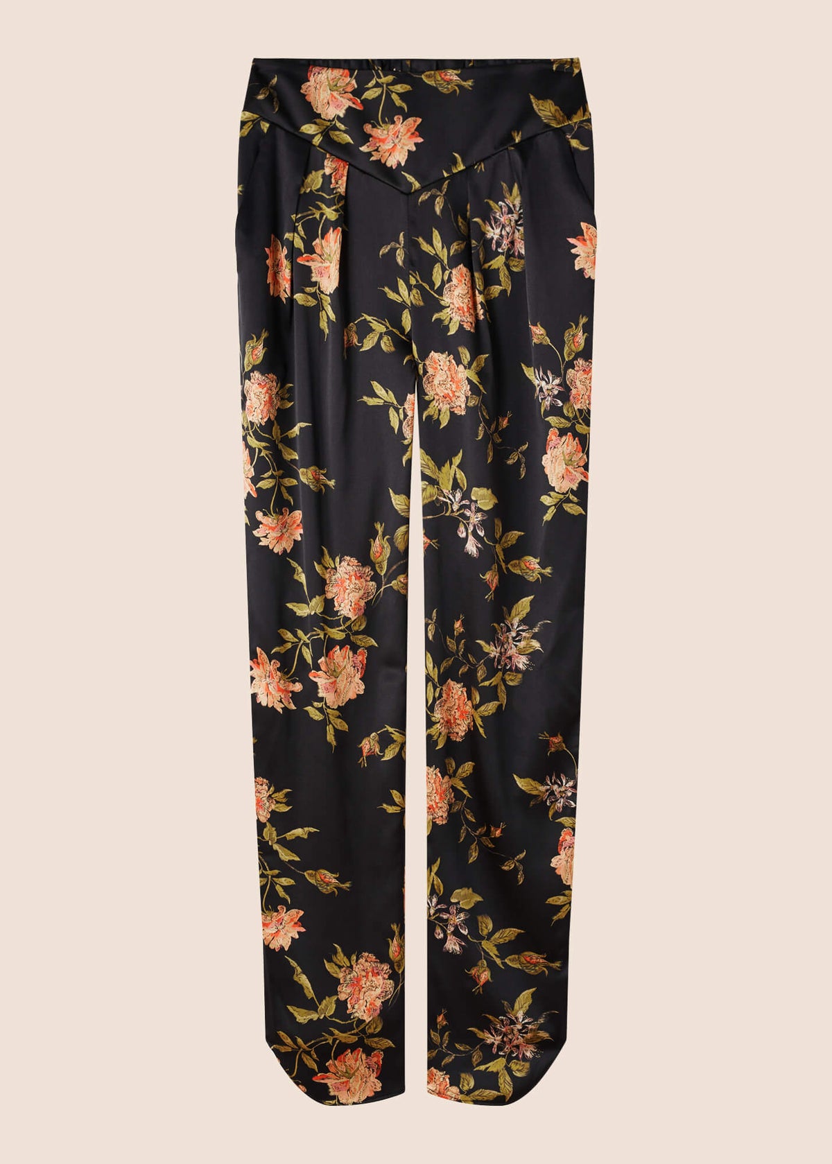 Estella Flora Silk Trousers - MAIMIE LONDON