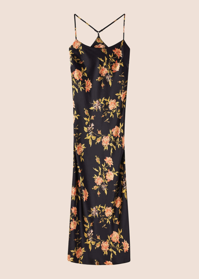 Madison Flora Silk Maxi Slip Dress - MAIMIE LONDON