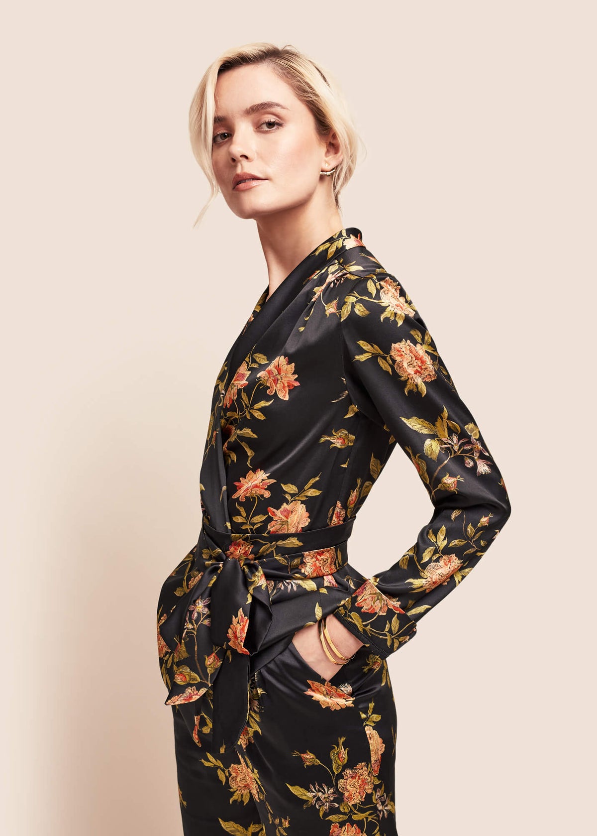 Roxy Flora Silk Jacket - MAIMIE LONDON