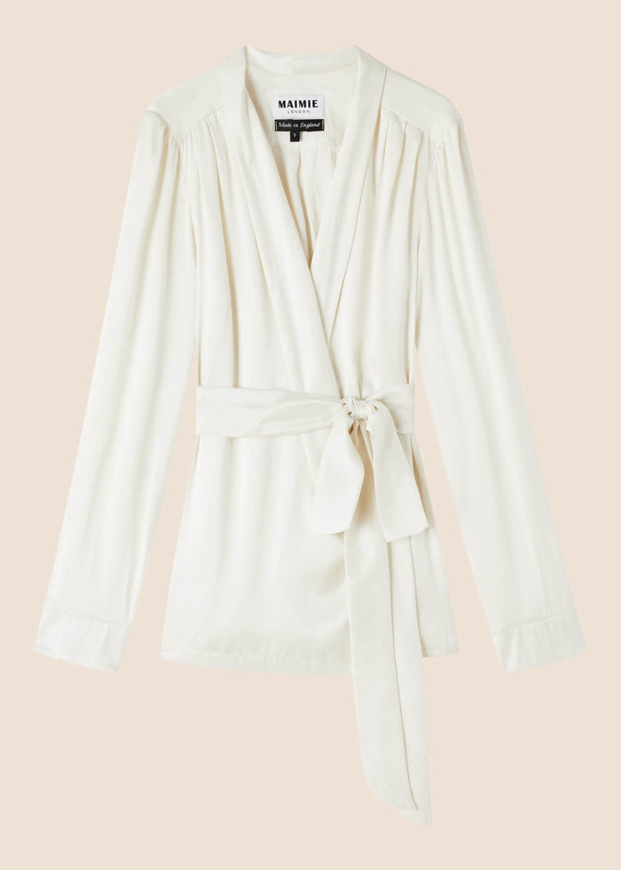 Roxy Ivory Silk Jacket - MAIMIE LONDON