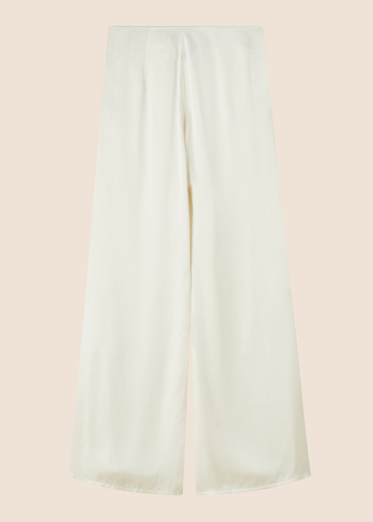 Pearl off-white silk wide leg flare trouser for women