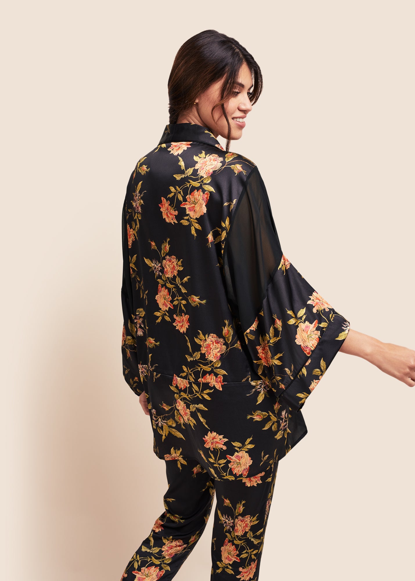 Keiko Flora Silk Kimono Jacket | Responsibly Handmade by Maimie London
