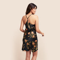 Bella Flora Silk Mini Slip Dress - MAIMIE LONDON