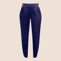 Estella Ink Ivory Silk Trousers - MAIMIE LONDON
