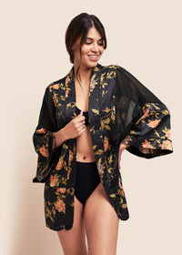 Keiko Flora Silk Kimono Jacket - MAIMIE LONDON