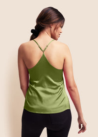 Lola Matcha Silk Camisole Top - MAIMIE LONDON
