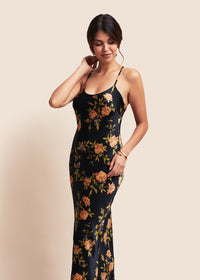 Madison Flora Silk Maxi Slip Dress - MAIMIE LONDON
