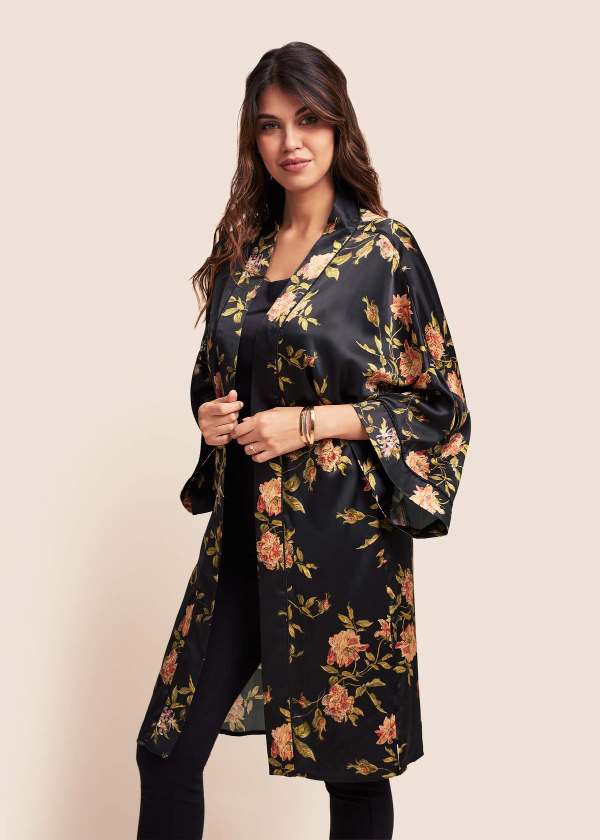 Aira Flora Silk Kimono Robe