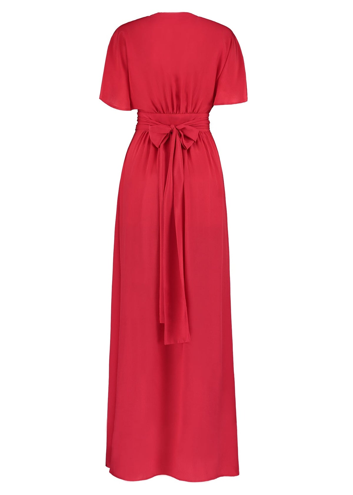 Athena Scarlett Silk Maxi Dress - MAIMIE LONDON