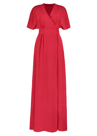 Athena Scarlett Silk Maxi Dress - MAIMIE LONDON