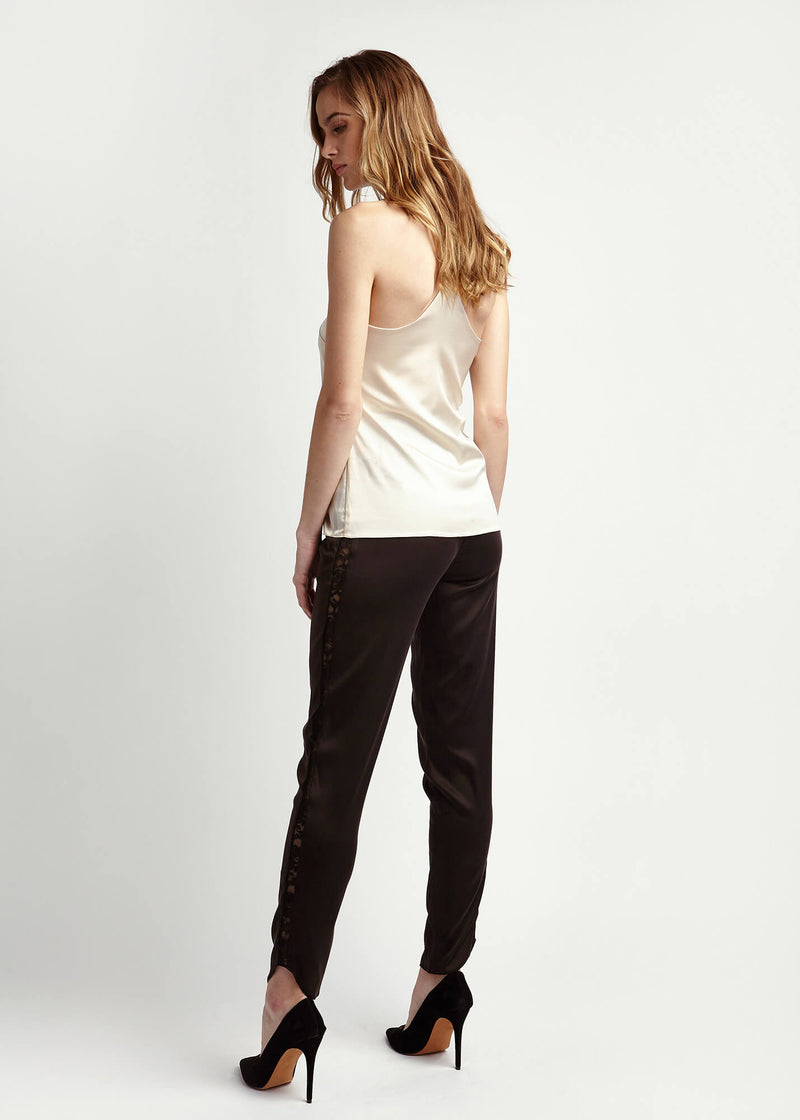 Estella Dusk Lace Silk Trousers - MAIMIE LONDON