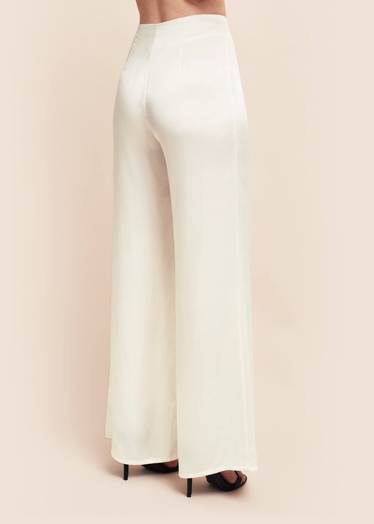 Eva Ivory Silk Palazzo Trousers - MAIMIE LONDON