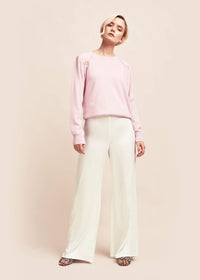 Eva Ivory Silk Palazzo Trousers - MAIMIE LONDON