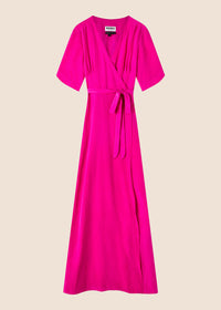Gracie Amaranth Silk Midi Dress - MAIMIE LONDON