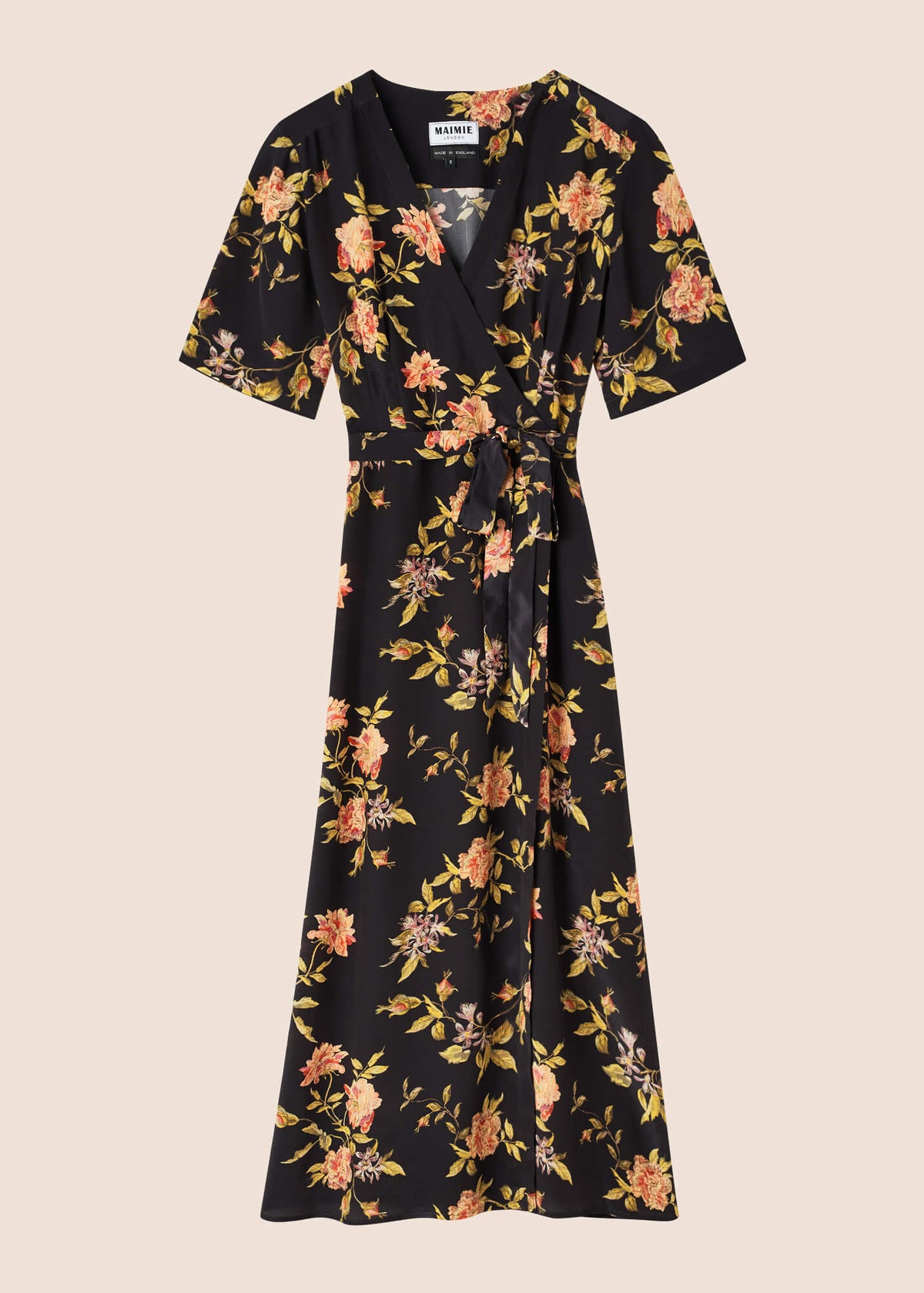 Gracie Flora Silk Midi Dress - MAIMIE LONDON