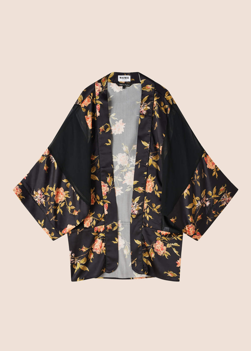 Keiko Flora Silk Kimono Jacket - MAIMIE LONDON