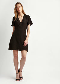 Lolita Ebony Silk Mini Wrap Dress | Ethical Luxury by Maimie London Lolita Ebony Silk Mini Wrap Dress | Ethical Luxury by Maimie London