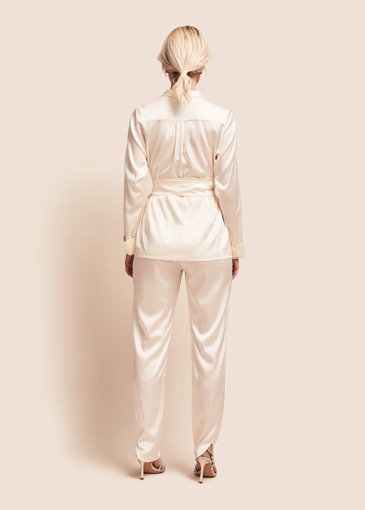 Roxy Estella Crème Silk Suit - MAIMIE LONDON